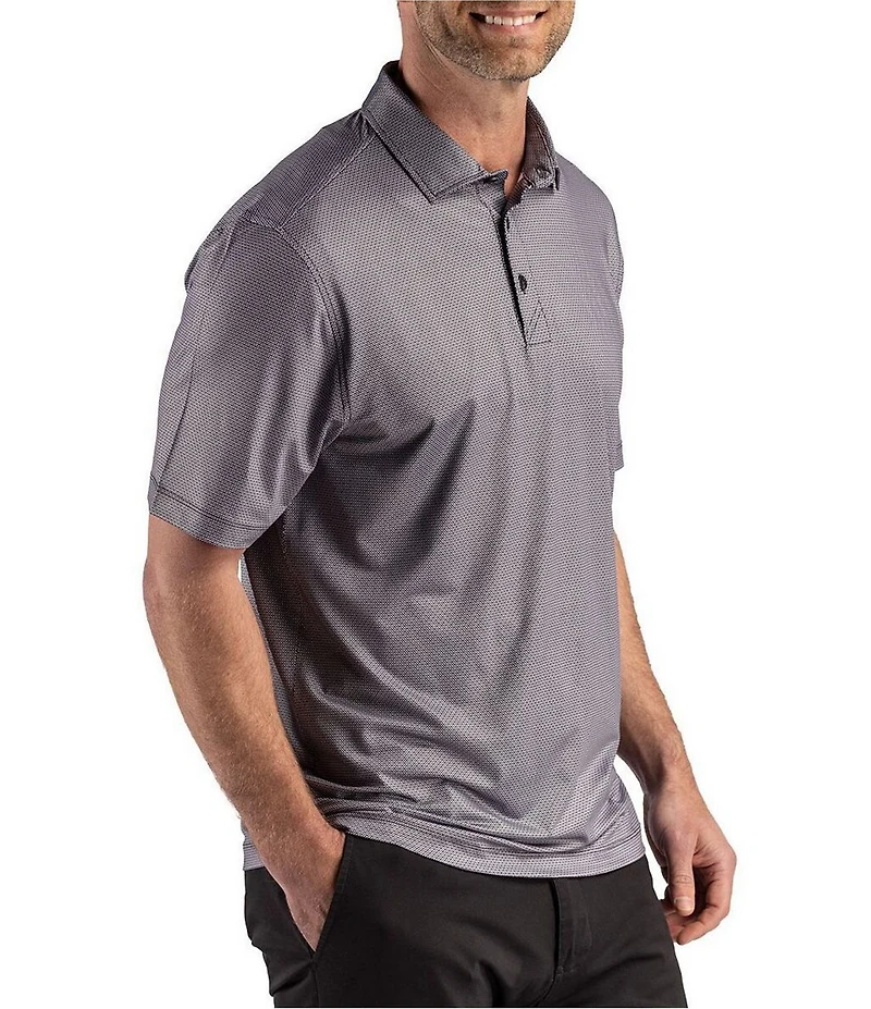 Cutter & Buck Big & Tall Performance Lattice Print Short Sleeve Polo Shirt