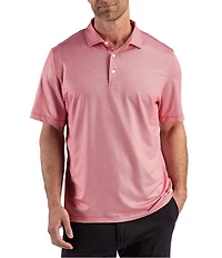 Cutter & Buck Big & Tall Performance Lattice Print Short Sleeve Polo Shirt