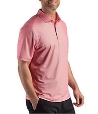 Cutter & Buck Big & Tall Performance Lattice Print Short Sleeve Polo Shirt