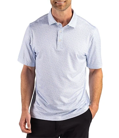 Cutter & Buck Big & Tall Performance Pike Fern Print Short Sleeve Polo Shirt