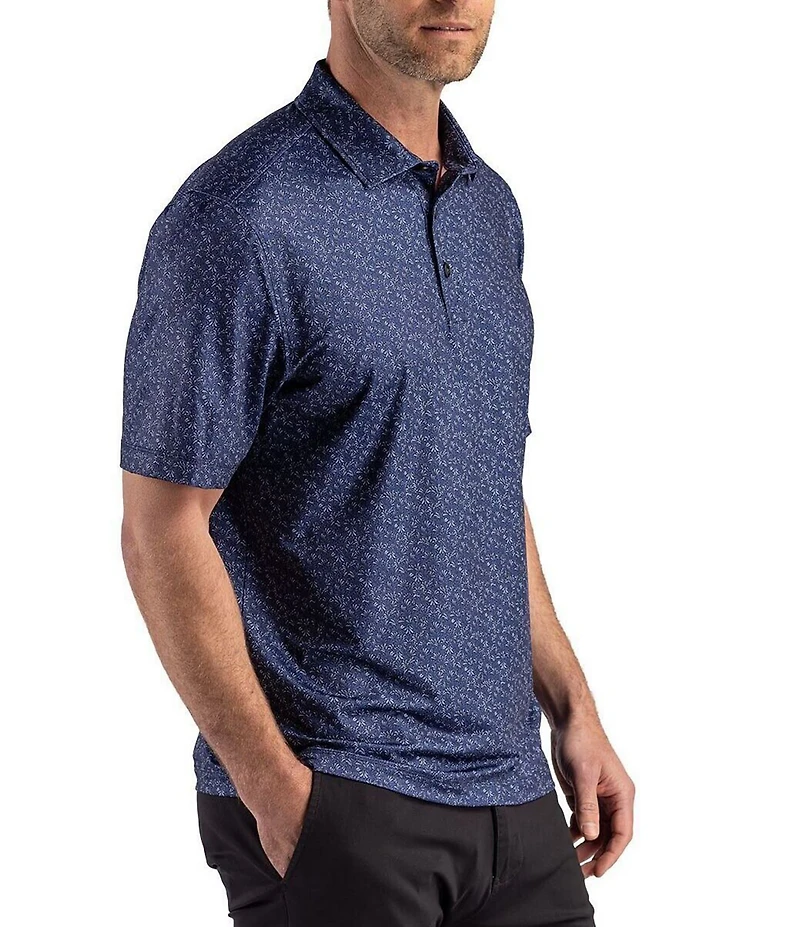 Cutter & Buck Big & Tall Performance Pike Fern Print Short Sleeve Polo Shirt