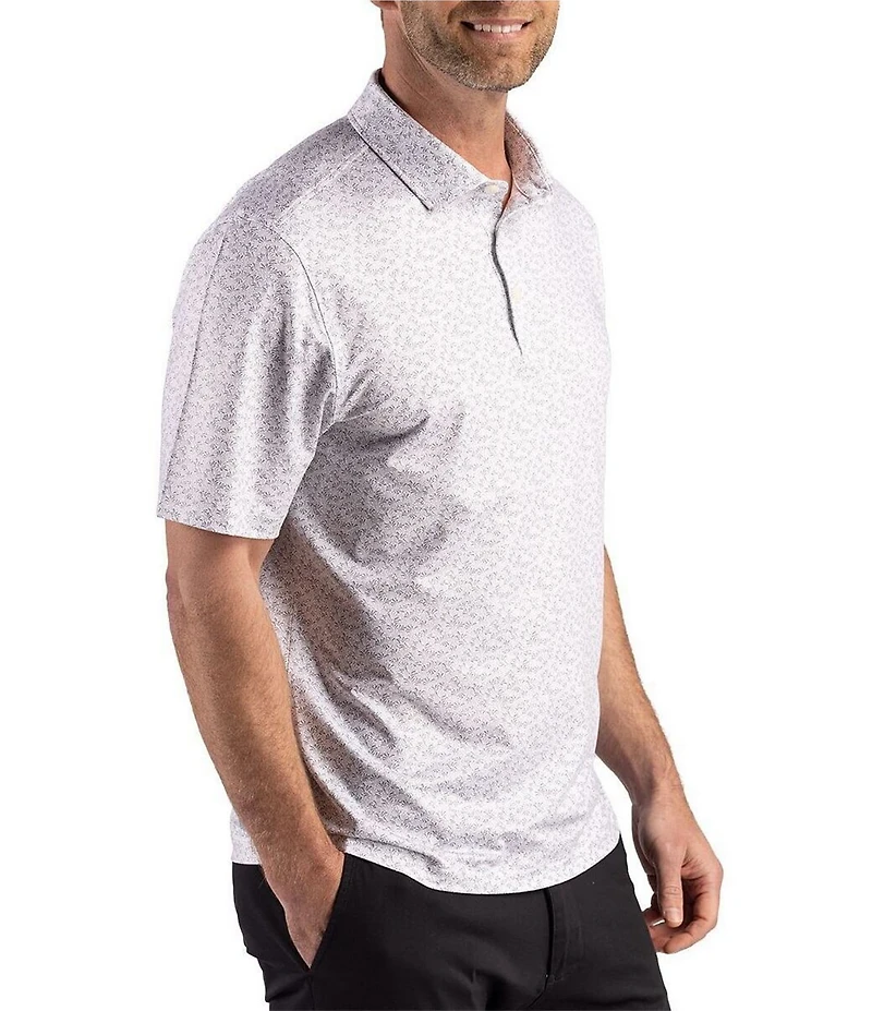 Cutter & Buck Big & Tall Performance Pike Fern Print Short Sleeve Polo Shirt