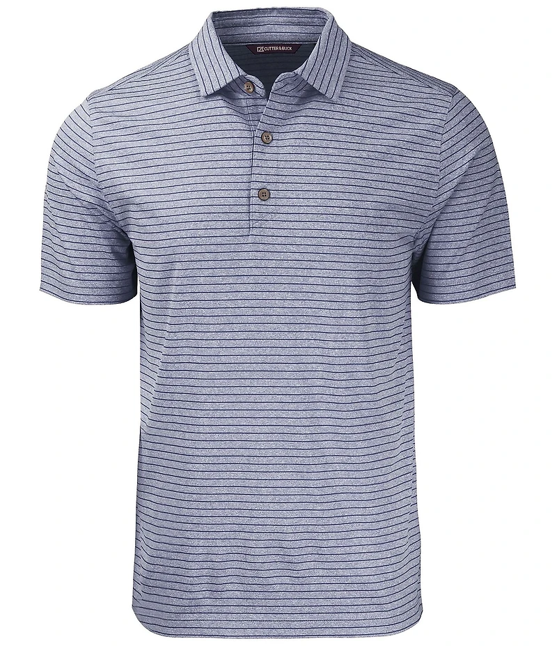 Cutter & Buck Big & Tall Performance Stretch Forge Eco Heather Stripe Short Sleeve Polo Shirt