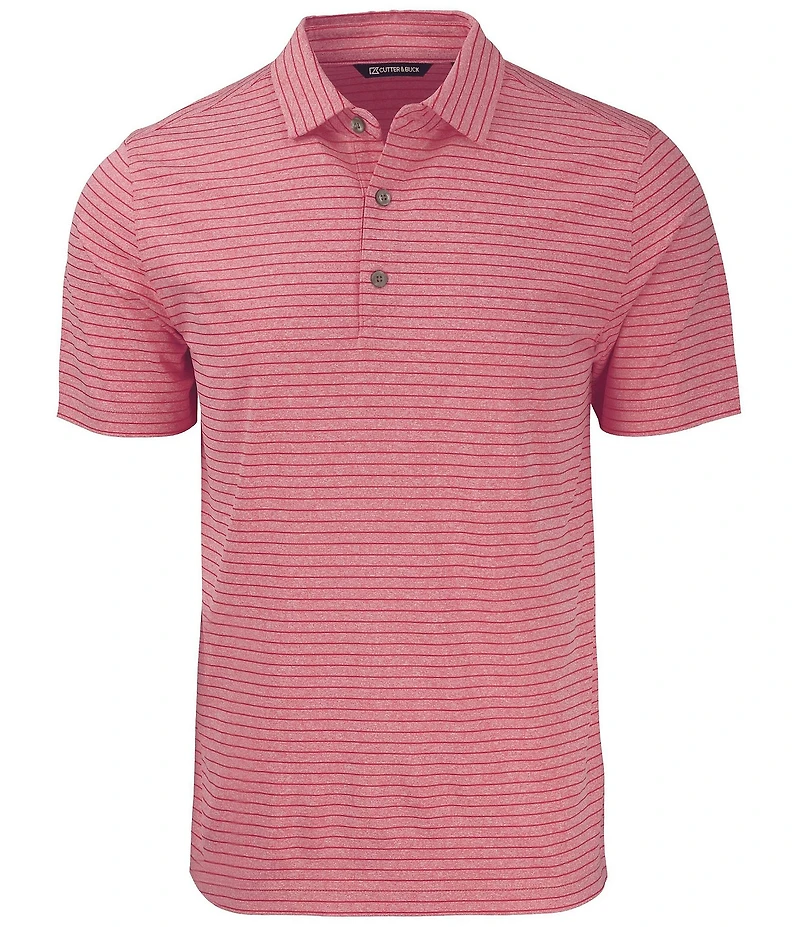 Cutter & Buck Big & Tall Performance Stretch Forge Eco Heather Stripe Short Sleeve Polo Shirt