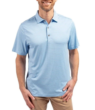 Cutter & Buck Big & Tall Performance Stretch Forge Eco Heather Stripe Short Sleeve Polo Shirt