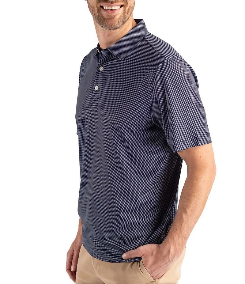 Cutter & Buck Big & Tall Performance Stretch Forge Eco Symmetry Print Sleeve Polo Shirt
