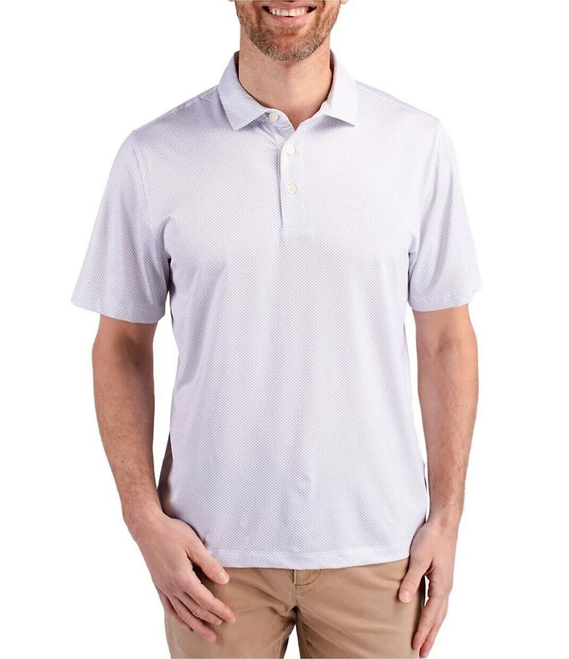 Cutter & Buck Big & Tall Performance Stretch Forge Eco Symmetry Print Sleeve Polo Shirt
