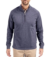 Cutter & Buck Big & Tall Soft Knit Heathered Quarter Zip Pullover
