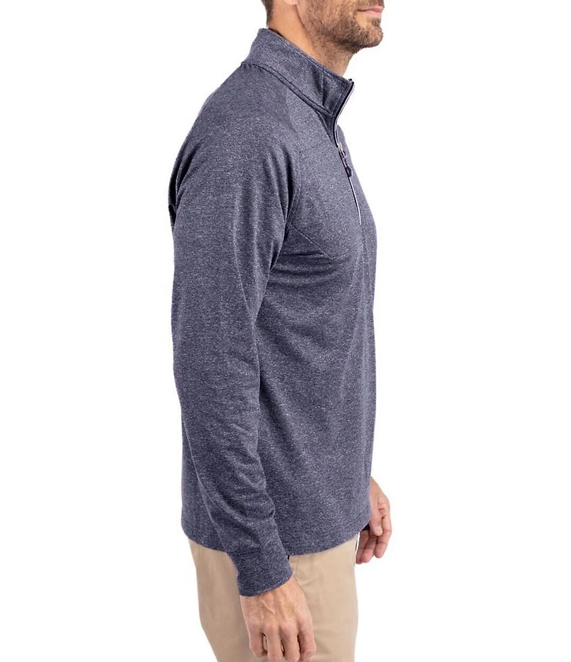 Cutter & Buck Big & Tall Soft Knit Heathered Quarter Zip Pullover