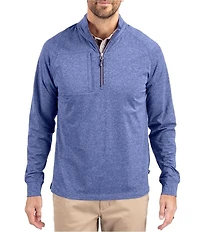 Cutter & Buck Big & Tall Soft Knit Heathered Quarter Zip Pullover