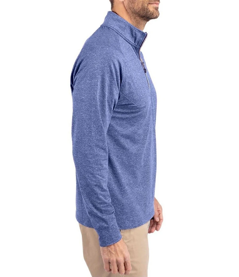 Cutter & Buck Big & Tall Soft Knit Heathered Quarter Zip Pullover