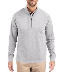 Cutter & Buck Big & Tall Soft Knit Heathered Quarter Zip Pullover