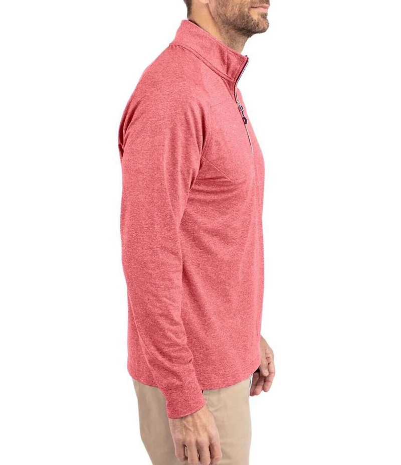 Cutter & Buck Big & Tall Soft Knit Heathered Quarter Zip Pullover