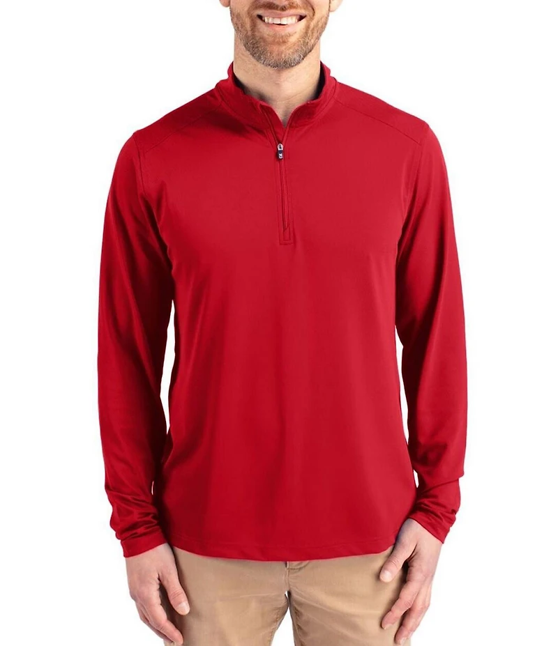 Cutter & Buck Big & Tall Virtue Eco Pique Performance Stretch Quarter-Zip Pullover