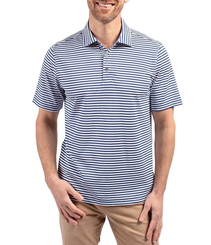 Cutter & Buck Big & Tall Virtue Eco Pique Stripe Short Sleeve Polo Shirt