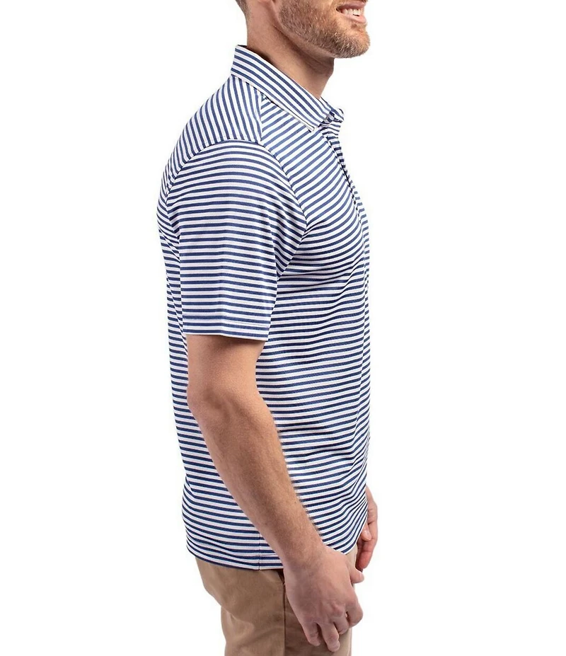 Cutter & Buck Big & Tall Virtue Eco Pique Stripe Short Sleeve Polo Shirt