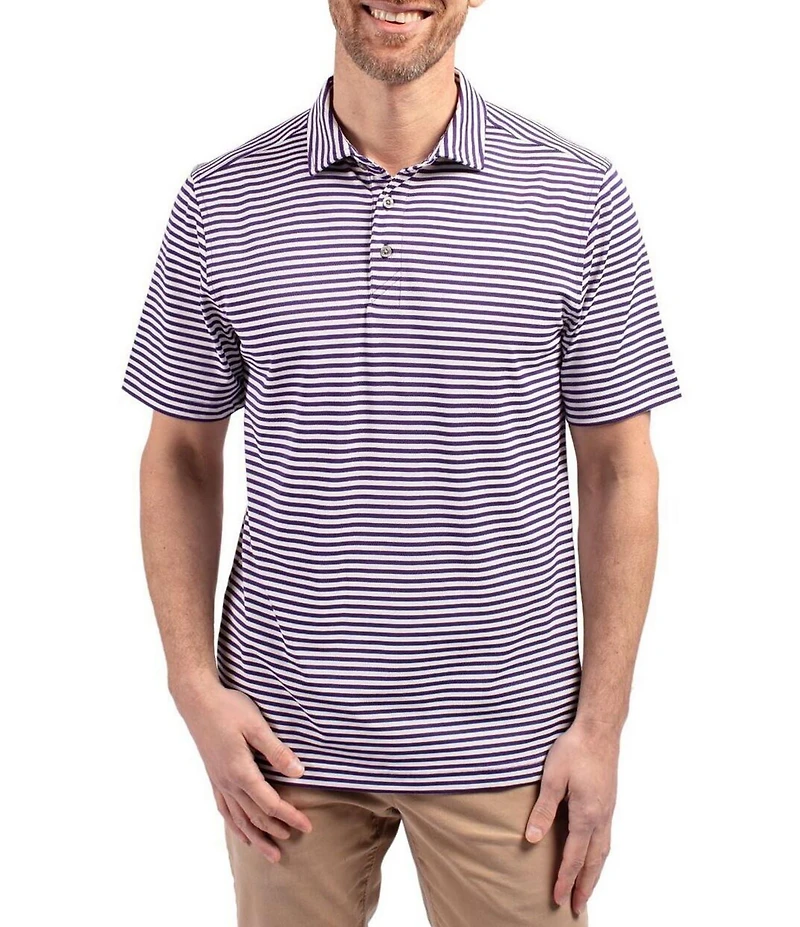 Cutter & Buck Big & Tall Virtue Eco Pique Stripe Short Sleeve Polo Shirt