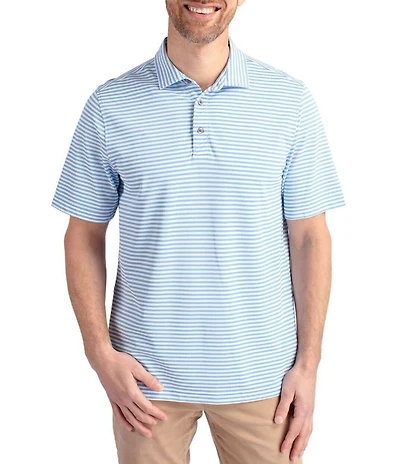 Cutter & Buck Big & Tall Virtue Eco Pique Stripe Short Sleeve Polo Shirt