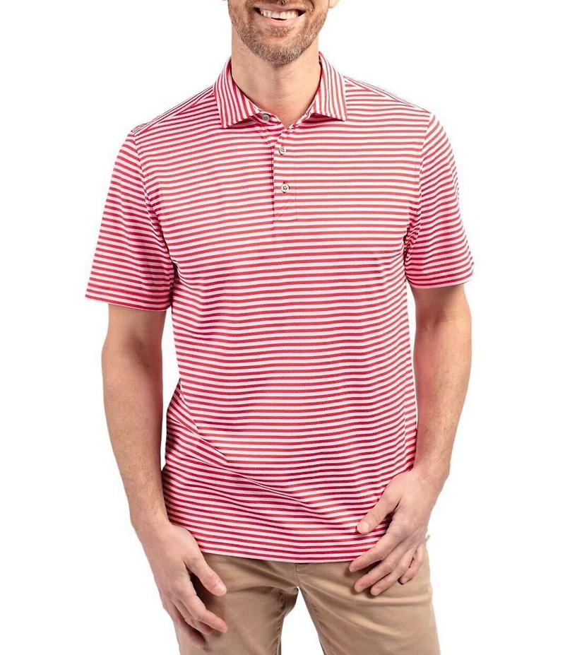 Cutter & Buck Big & Tall Virtue Eco Pique Stripe Short Sleeve Polo Shirt