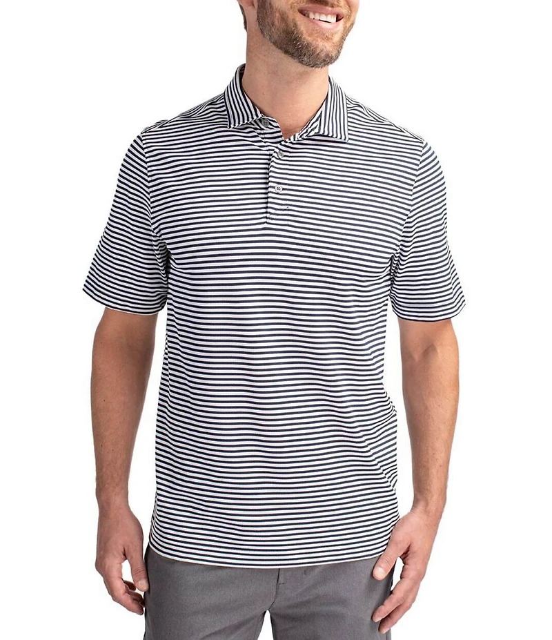 Cutter & Buck Big & Tall Virtue Eco Pique Stripe Short Sleeve Polo Shirt