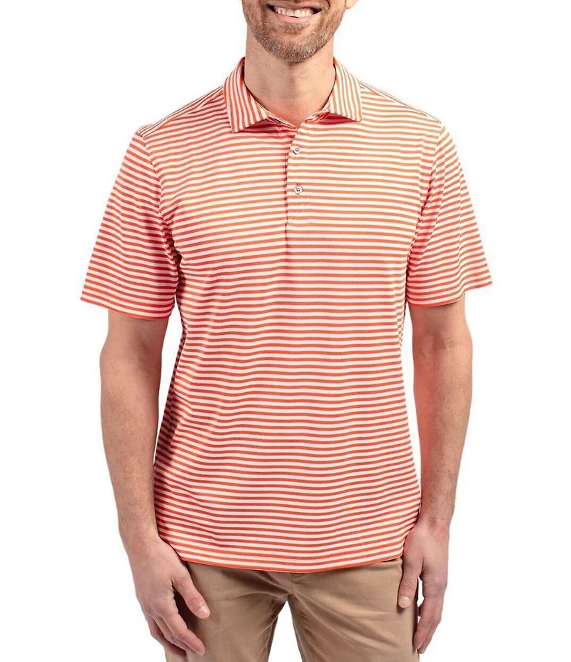 Cutter & Buck Big & Tall Virtue Eco Pique Stripe Short Sleeve Polo Shirt