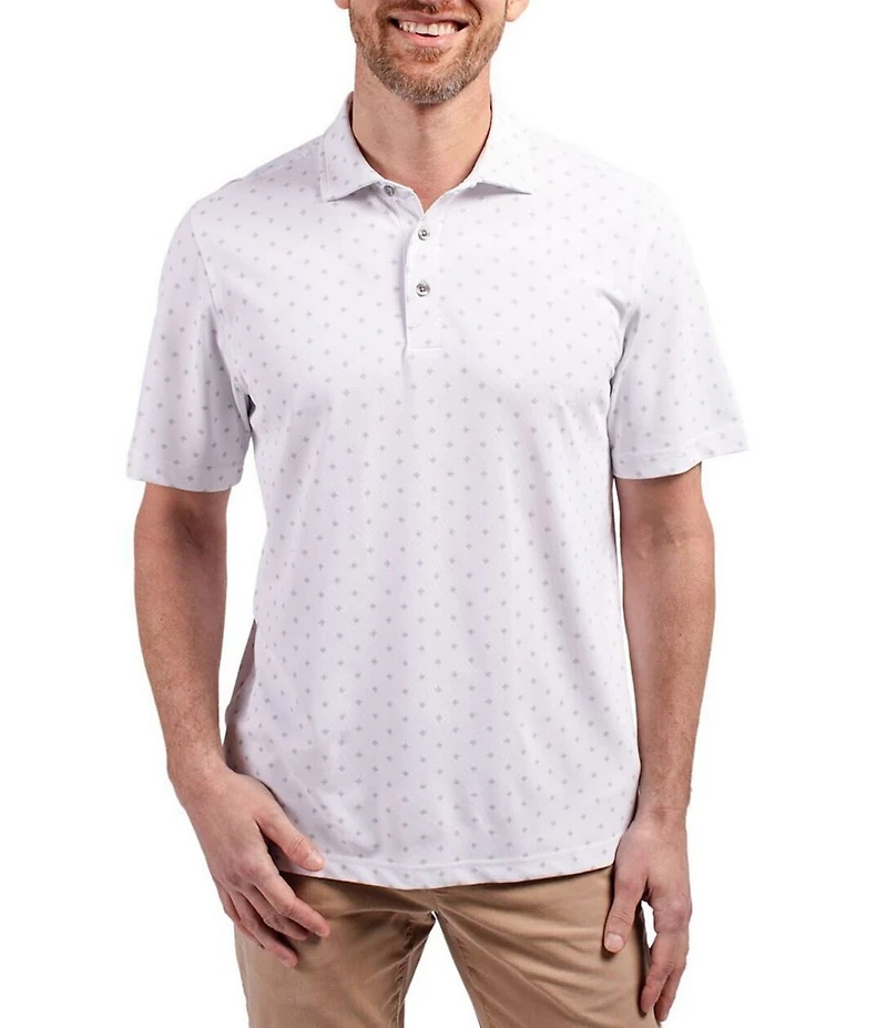 Cutter & Buck Big & Tall Virtue Eco Pique Tile Print Short Sleeve Polo Shirt