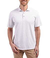 Cutter & Buck Big & Tall Virtue Eco Pique Tile Print Short Sleeve Polo Shirt