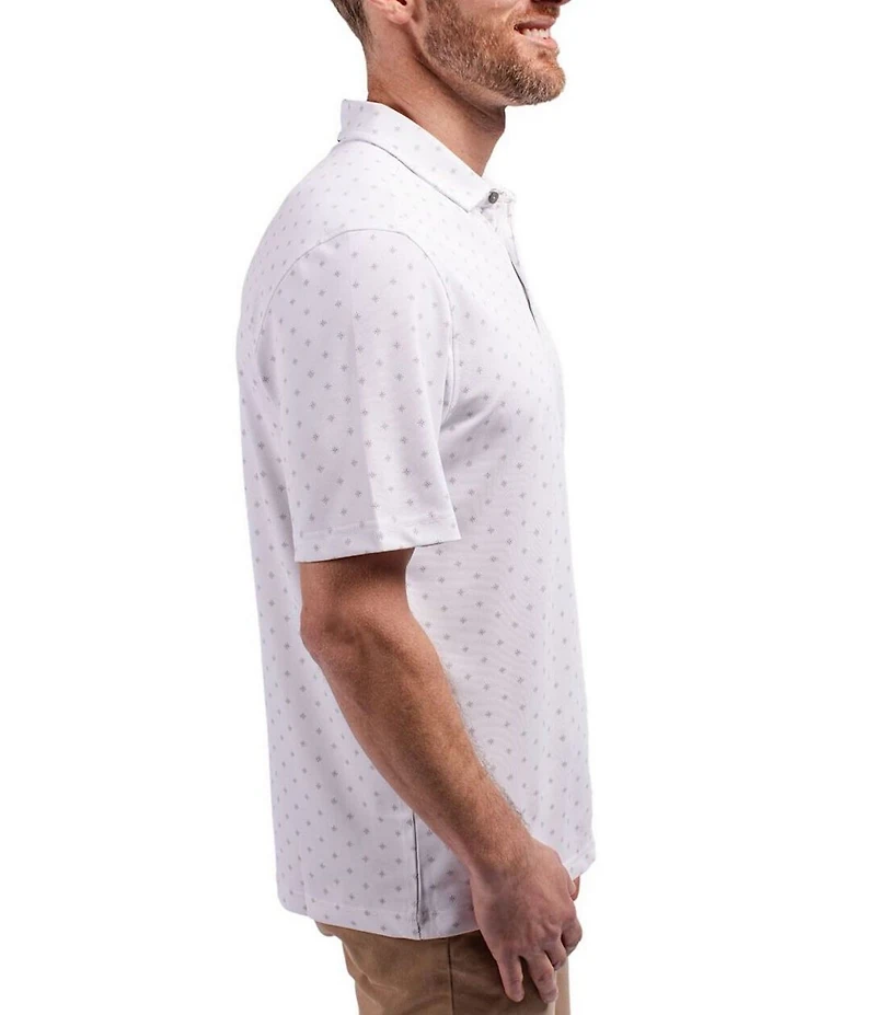 Cutter & Buck Big & Tall Virtue Eco Pique Tile Print Short Sleeve Polo Shirt