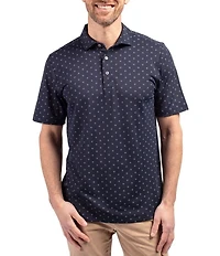 Cutter & Buck Big & Tall Virtue Eco Pique Tile Print Short Sleeve Polo Shirt