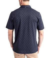 Cutter & Buck Big & Tall Virtue Eco Pique Tile Print Short Sleeve Polo Shirt