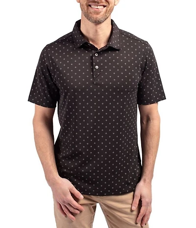 Cutter & Buck Big & Tall Virtue Eco Pique Tile Print Short Sleeve Polo Shirt