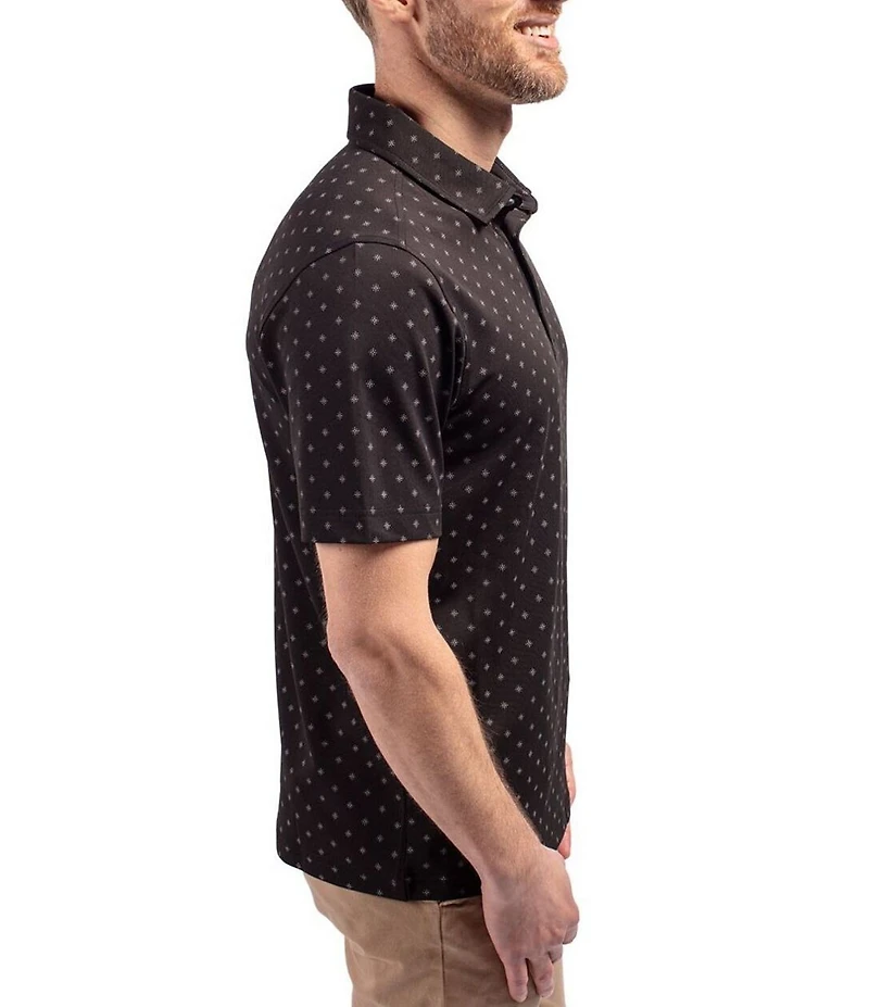Cutter & Buck Big & Tall Virtue Eco Pique Tile Print Short Sleeve Polo Shirt