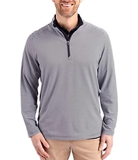 Cutter & Buck Big & Tall Virtue Micro Stripe Featherlight Pique Quarter Zip Pullover