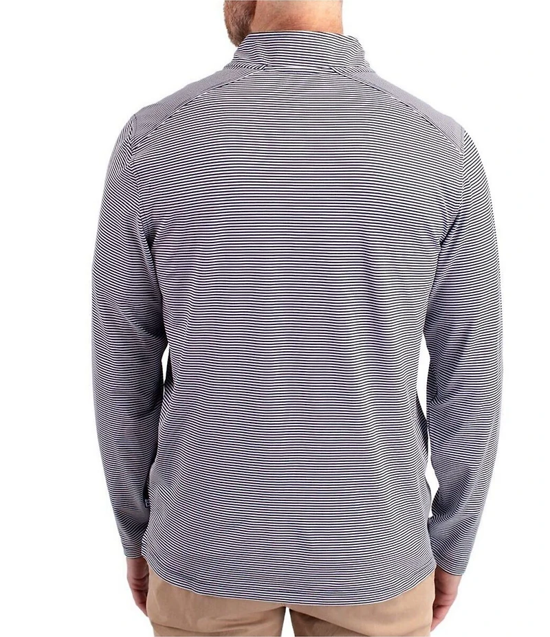 Cutter & Buck Big & Tall Virtue Micro Stripe Featherlight Pique Quarter Zip Pullover
