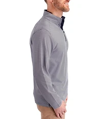 Cutter & Buck Big & Tall Virtue Micro Stripe Featherlight Pique Quarter Zip Pullover