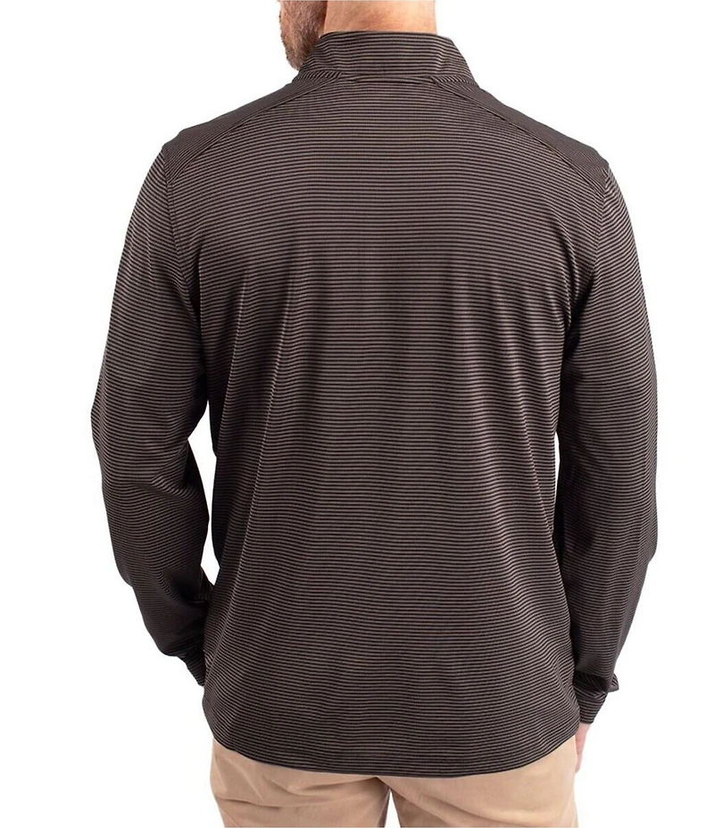 Cutter & Buck Big & Tall Virtue Micro Stripe Featherlight Pique Quarter Zip Pullover