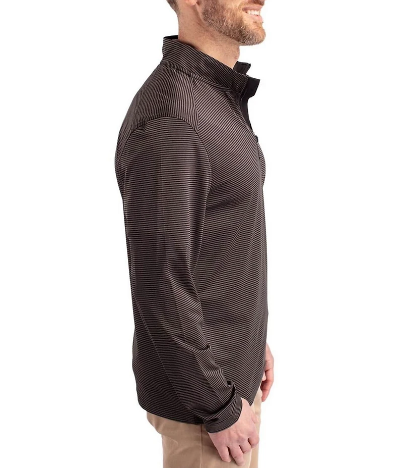 Cutter & Buck Big & Tall Virtue Micro Stripe Featherlight Pique Quarter Zip Pullover