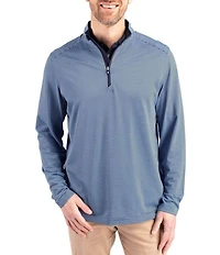 Cutter & Buck Big & Tall Virtue Micro Stripe Featherlight Pique Quarter Zip Pullover