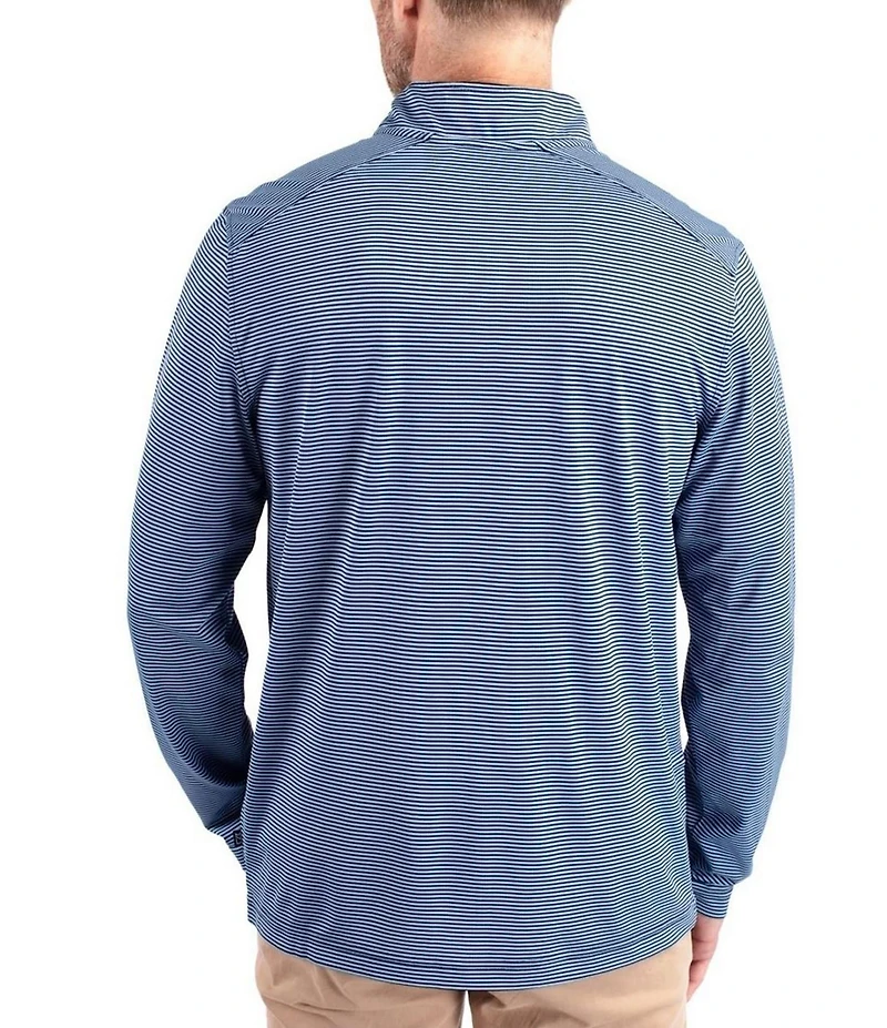 Cutter & Buck Big & Tall Virtue Micro Stripe Featherlight Pique Quarter Zip Pullover