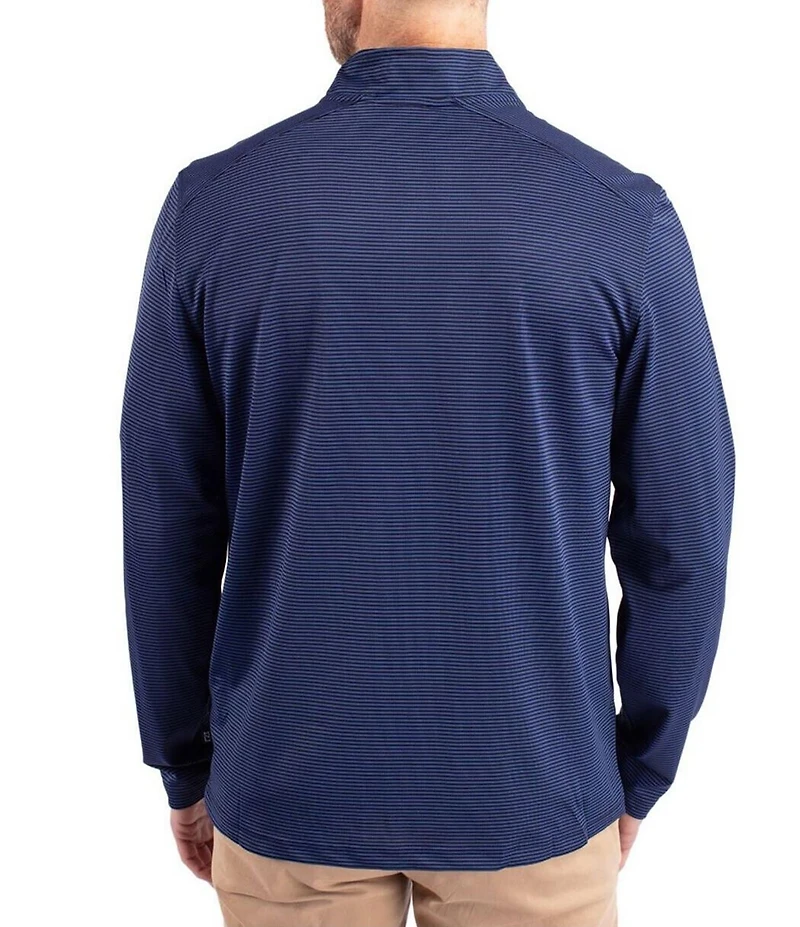 Cutter & Buck Big & Tall Virtue Micro Stripe Featherlight Pique Quarter Zip Pullover
