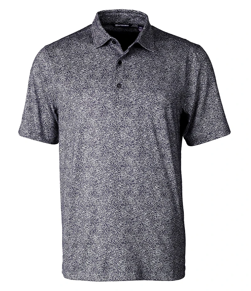 Cutter & Buck Pike Short-Sleeve Constellation-Printed Stretch Polo Shirt