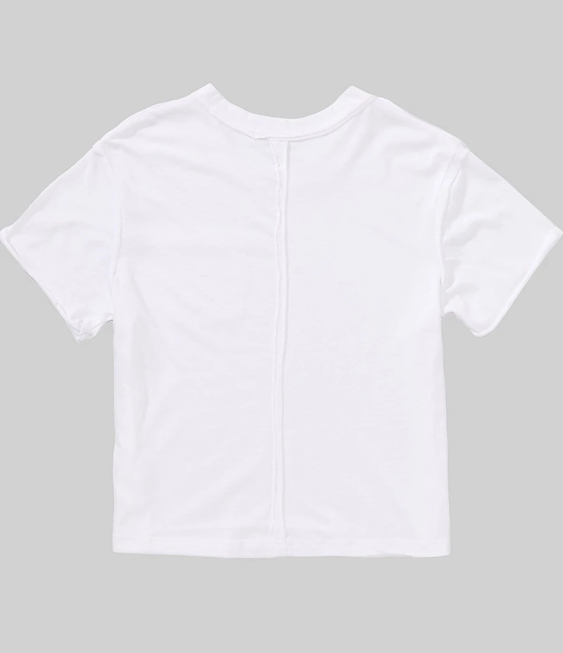 Chelsea & Violet Big Girls Knit Pocket Short Sleeve T-Shirt