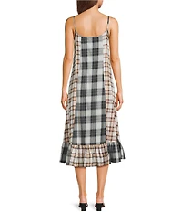 C&V Chelsea & Violet Asymmetrical Ruffle Tiered Patch Work Dress