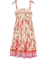 C&V Chelsea & Violet Big Girls Tie Shoulder Printed Cupcake Dress