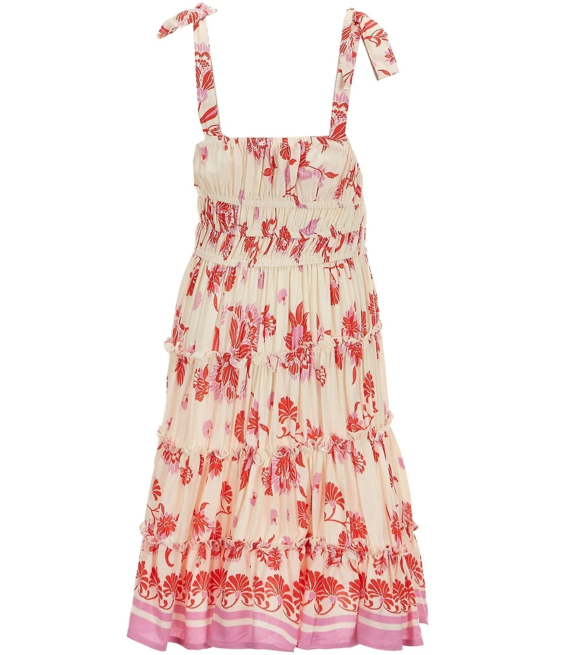 C&V Chelsea & Violet Big Girls Tie Shoulder Printed Cupcake Dress