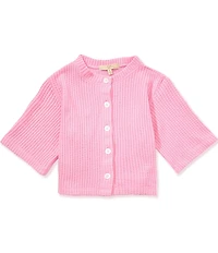 C&V Chelsea & Violet Big Girls Waffle Cardigan
