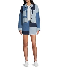 C&V Chelsea & Violet Coordinating Denim Patchwork Jacket