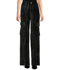 C&V Chelsea & Violet Crushed Velvet Coordinating Cargo Pants