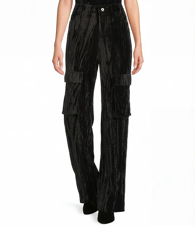 C&V Chelsea & Violet Crushed Velvet Coordinating Cargo Pants