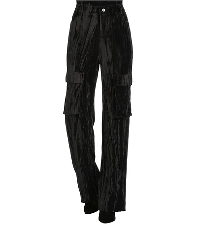 C&V Chelsea & Violet Crushed Velvet Coordinating Cargo Pants